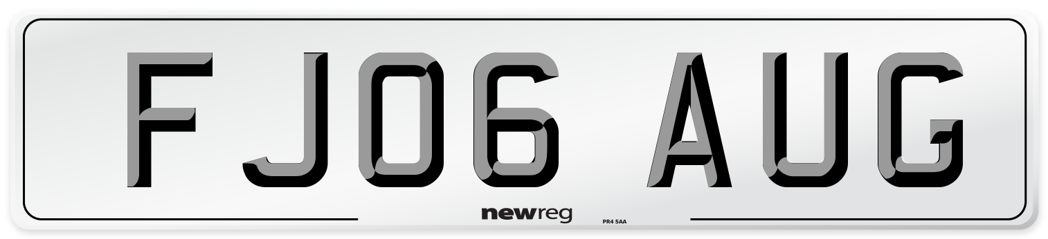 FJ06 AUG Number Plate from New Reg
